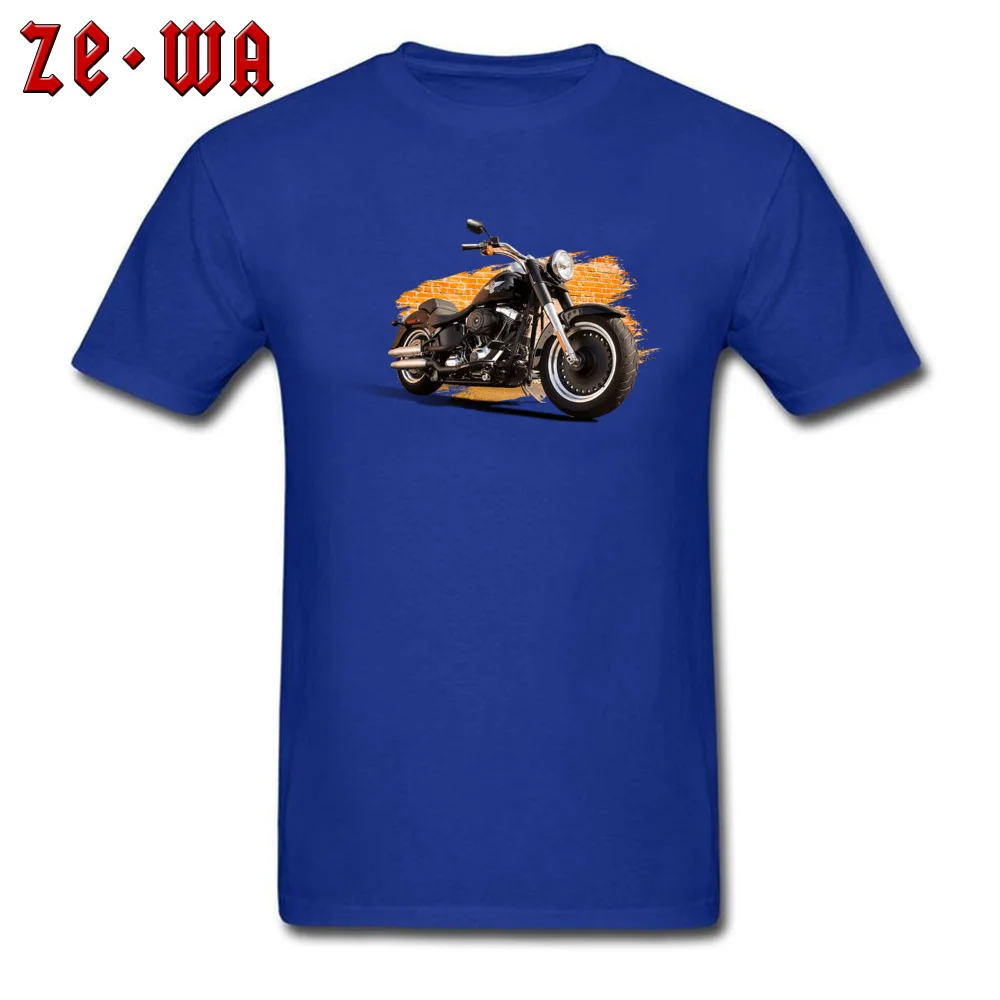 Vintage Motorcycle Tops & Tees New Design Round Collar Funny Short Sleeve 100% Cotton Mens T Shirts Casual T Shirt Vintage Motorcycle blue