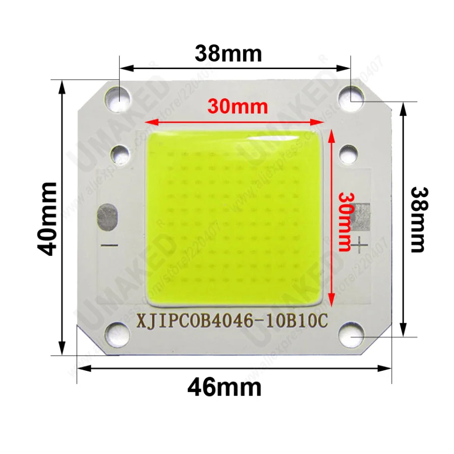 10 шт./лот высокое Мощность светодиодный чип лампы с cob-светодиодами DC12V DC32V свет бусины белый/теплый белый холодный полный спектр белого 3000 K-30000 K