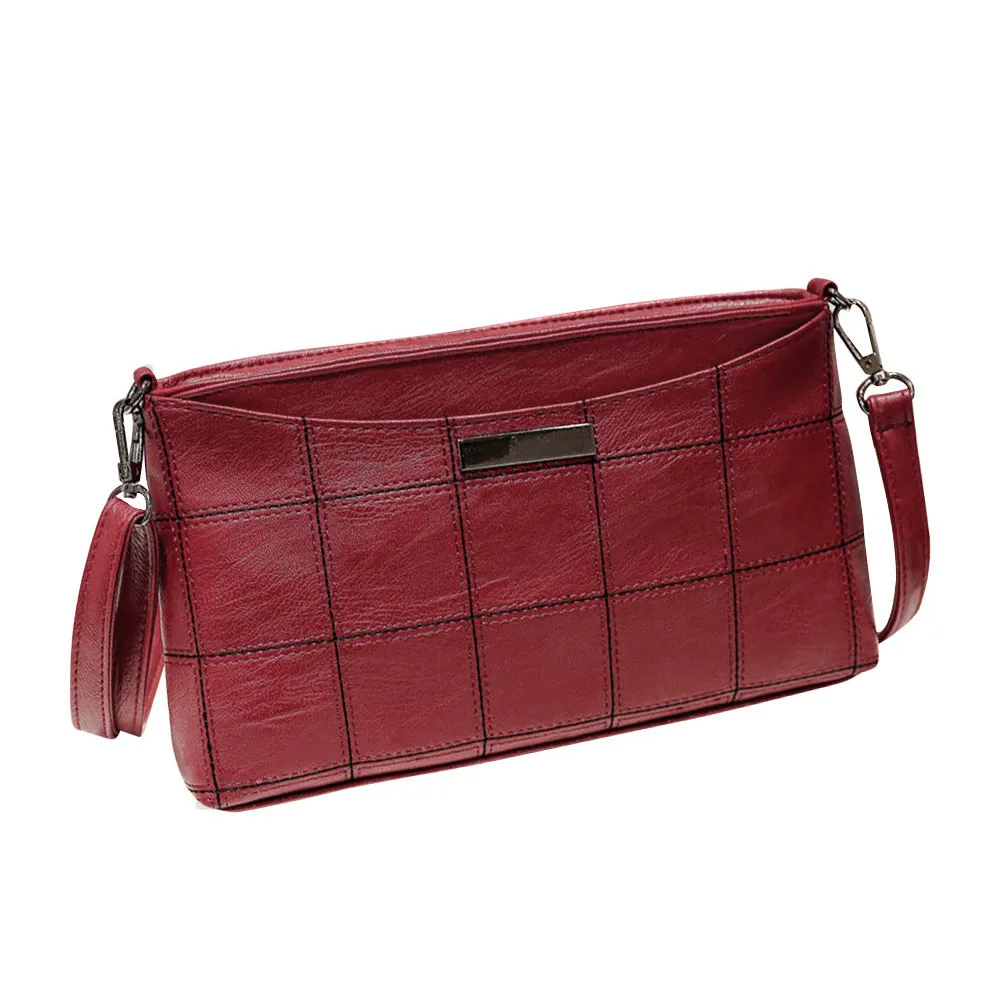 Горячая Женская Повседневная сумка с кисточками женская дизайнерская сумка кожаная клетчатая сумка через плечо маленькая упаковка# T2