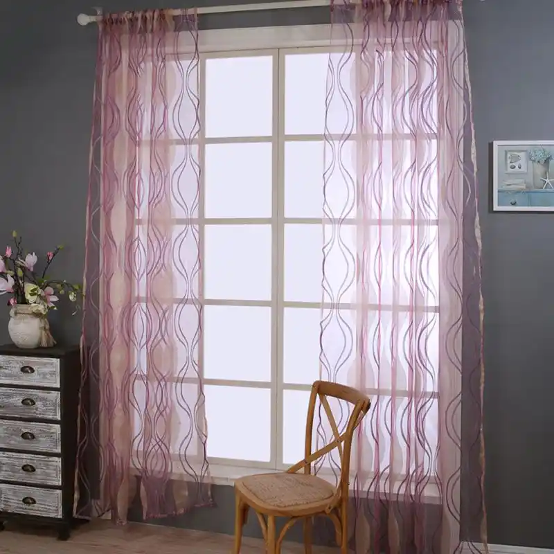 Modern Sheer Yarn Bedroom Curtain Fabric Living Room Curtain