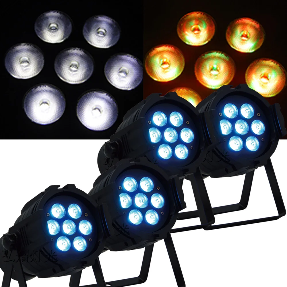 

4pcs/lot Hong Yi Stage Lighting 7X12W LED Par light RGBW 4in1 par DMX professional dj equipment