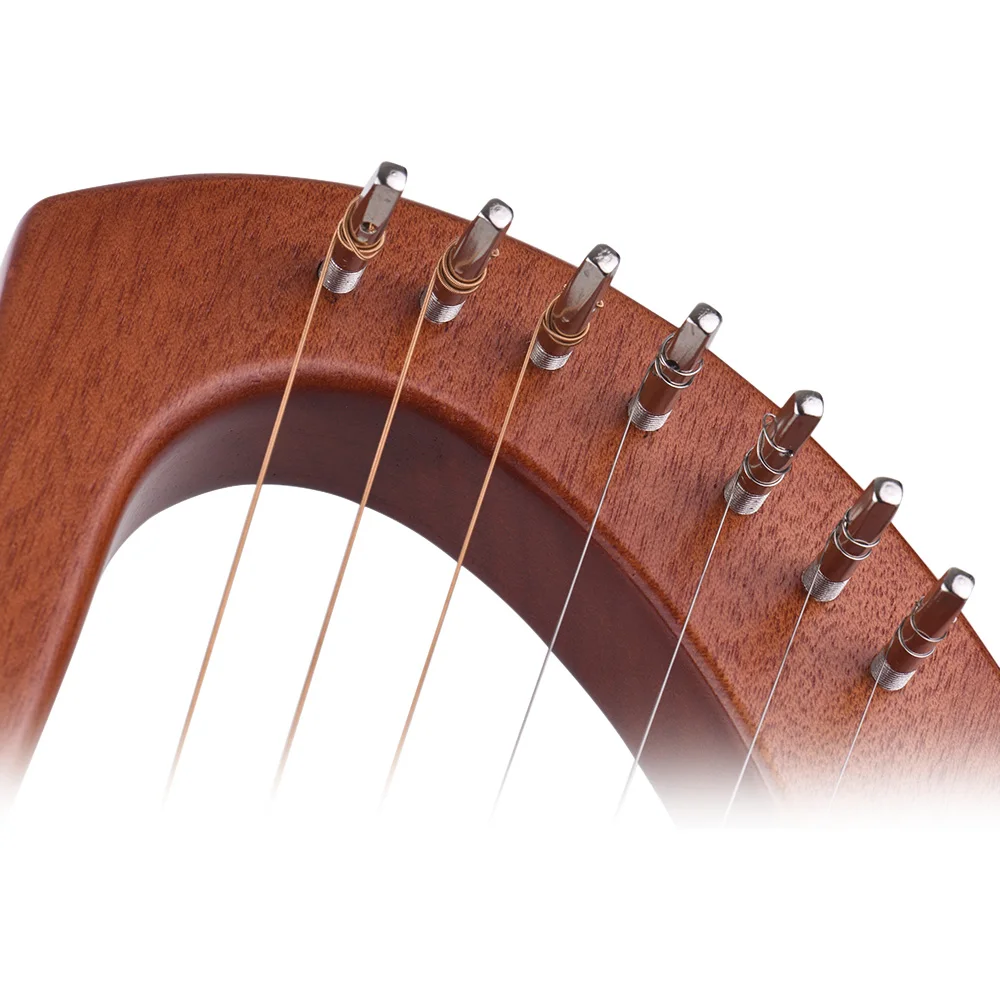 7-String деревянный Лира Арфы металлическими струнами из цельной березовой древесины струнный инструмент с сумкой для переноски WH04/WH05/WH06