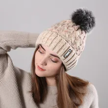 Зимняя женская шапка керлинг label стиль Мода вязаный шерстяной плюс бархат теплая женская шапка шапочки