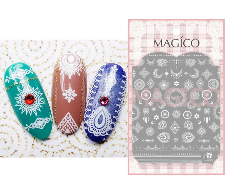 Годовщина только! Стикеры 3D на ногти Nail Art Наклейки для ногтей с цветами - Цвет: 789 White MoonStar