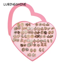 LUBINGSHINE женские серьги-гвоздики в стиле ретро, 36 пар, комплекты детских сережек для девочек, Деревянные маленькие животные, серьга с короной вечерние Ювелирное Украшение на день рождения
