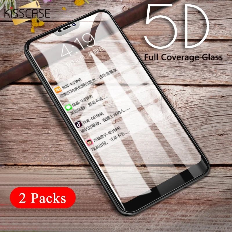 KISSCASE 5D полное покрытие стекло Защита экрана для Xiaomi A2 A1 6X 5X 8 Pro Redmi 4X 5 Plus 6 Note мягкий