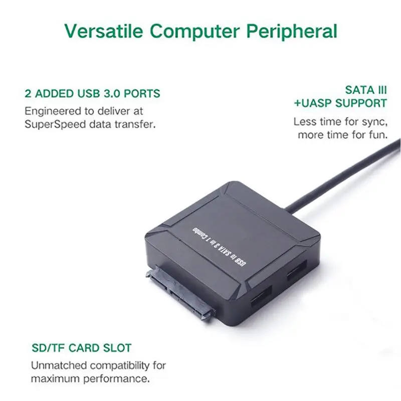 Адаптер USB 3 0 к SATA внешний концентратор в 1 для жестких дисков 2 5/3 5 дюйма SSD с