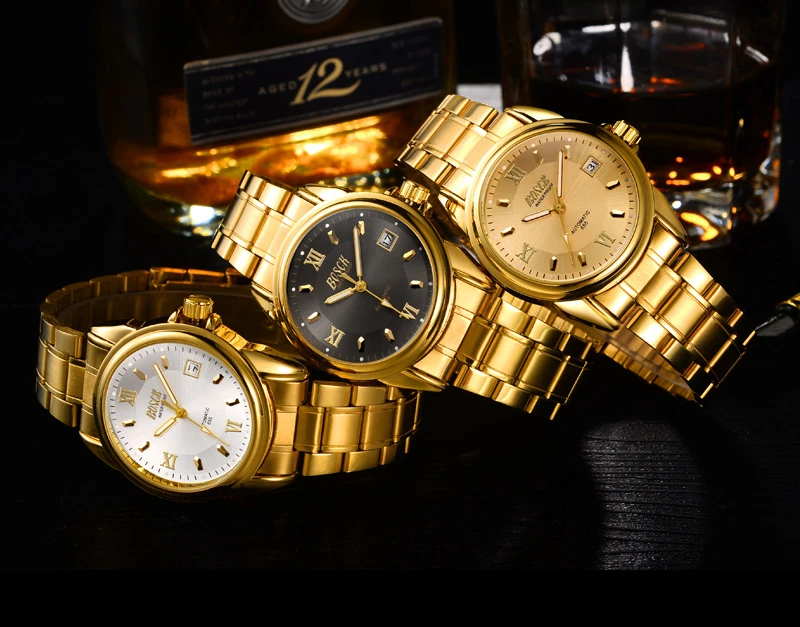 

BOSCK Quartz Wristwatches Men's Wrist Watch Week Display Genuine Leather Strap Mens Wrist Watches Luxury Design Quartz Watch Men