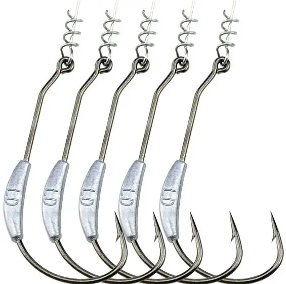 WLDSLURE 10pcs hooks+10pcs springs/lot BKK Barbed Lead Offset fishing