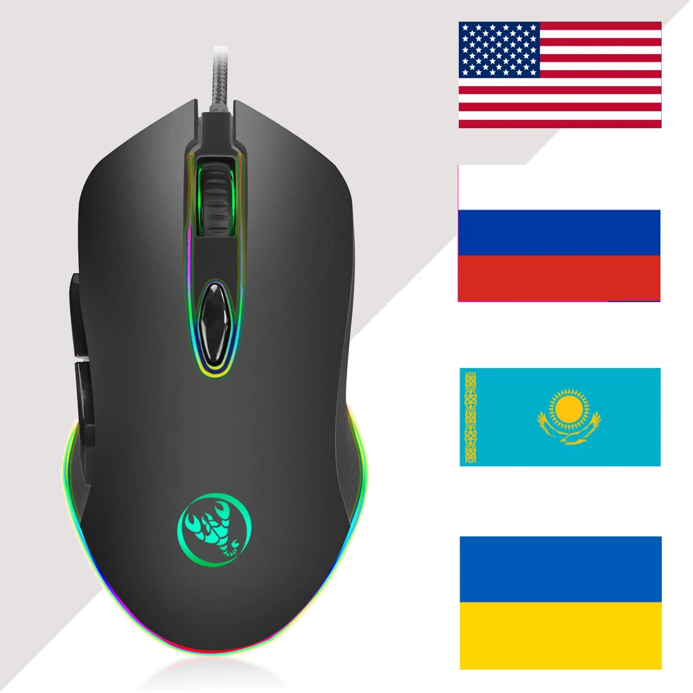 RS Wired gaming mouse 6 button RGB backlight USB optical mouse game PC computer laptop programmable Wind 2000/XP /7/8/10 Vista