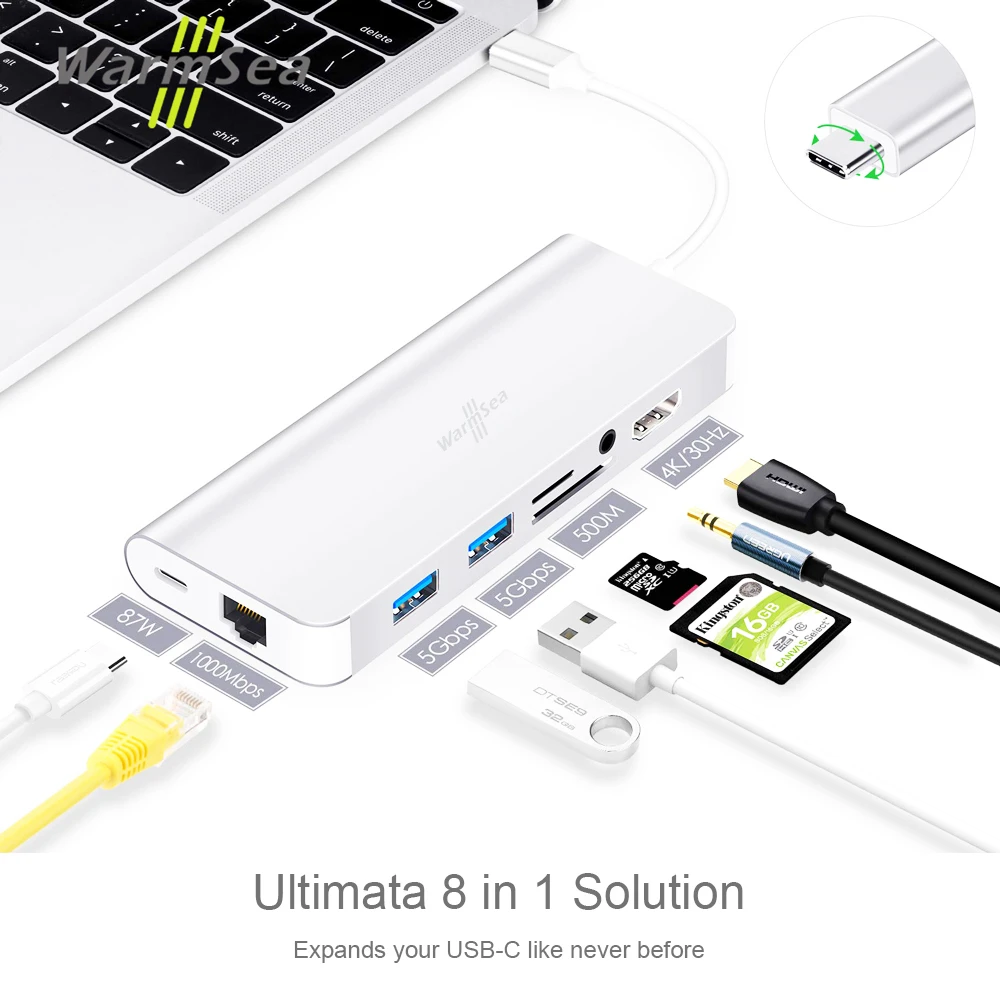 USB C концентратор аудио с 4K HDMI RJ45 SD PD Card зарядная станция Dex для Samsung Galaxy Note8 S8 S9 Nintendo