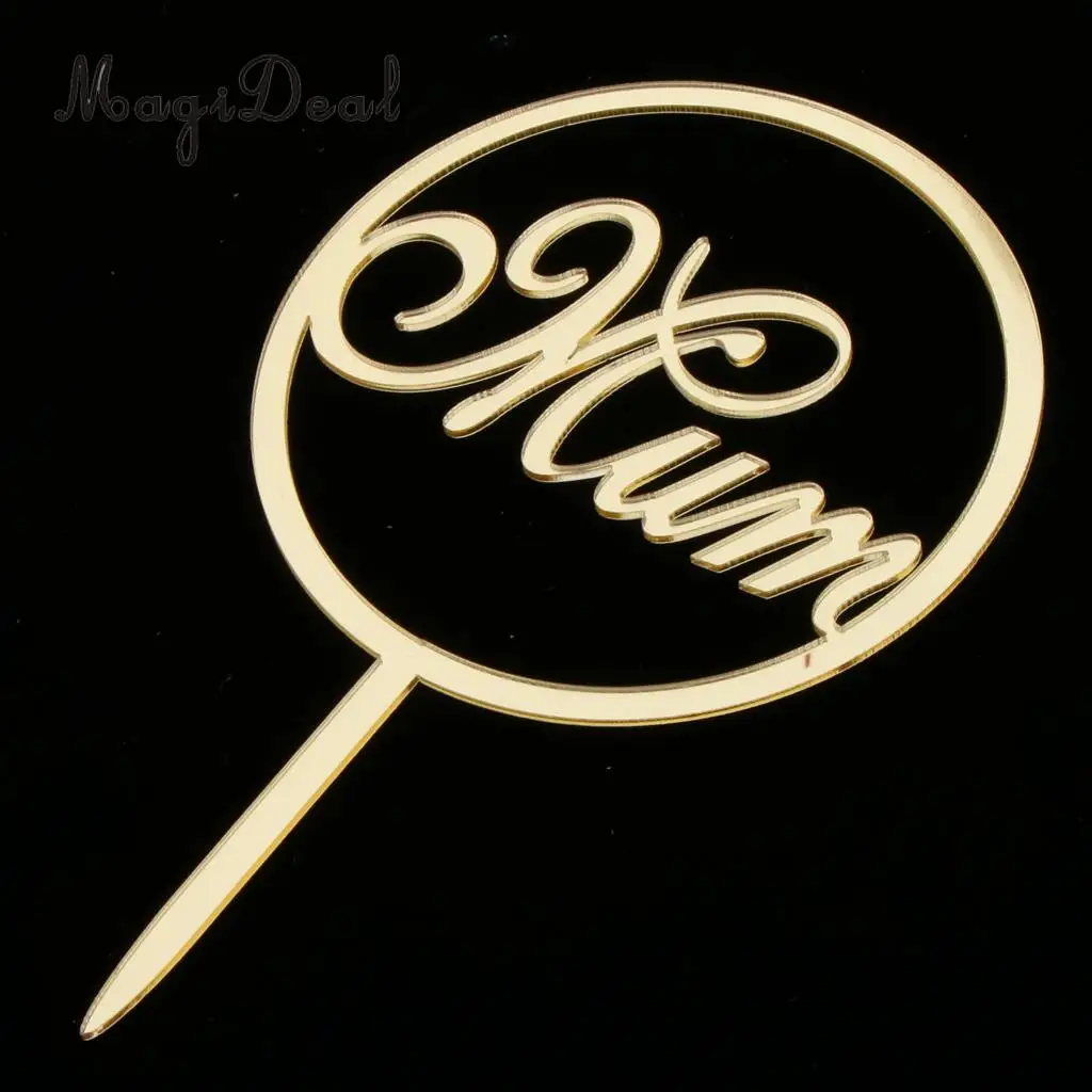 MagiDeal Love Mom Mum Acrylic Cake Topper Mothers Day Birthday Party Mirror Cake Baking Decoration Supplier
