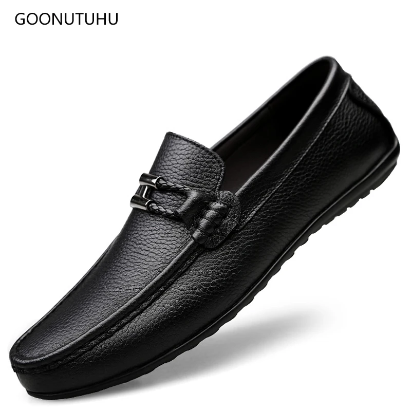 Men's shoes casual 2019 spring genuine leather loafers classic black platform shoe man youth trend driving slip-on shoes for men Men's shoes casual 2019 spring genuine leather loafers classic black platform shoe man youth trend driving slip-on shoes for men