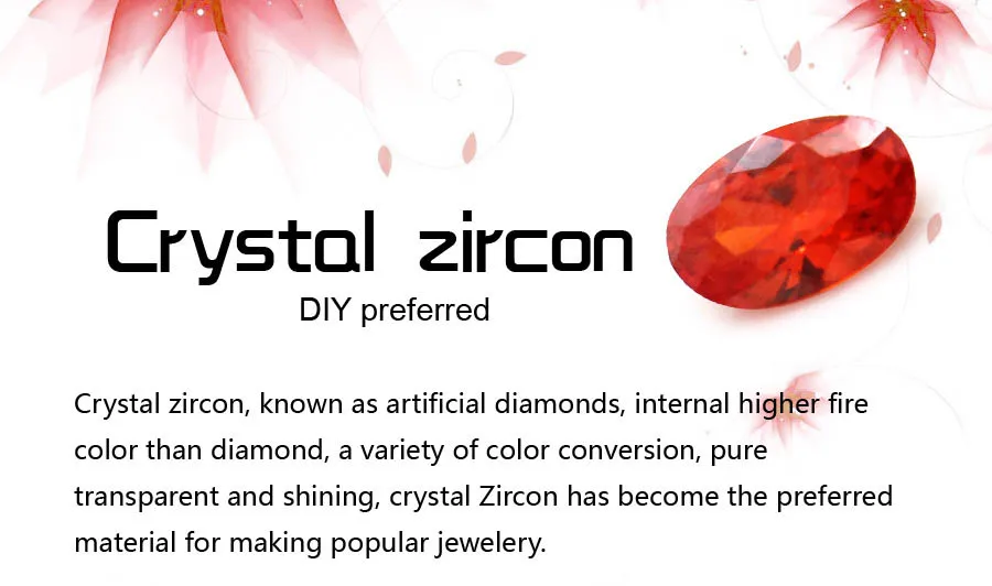 Oval zircon floating charms