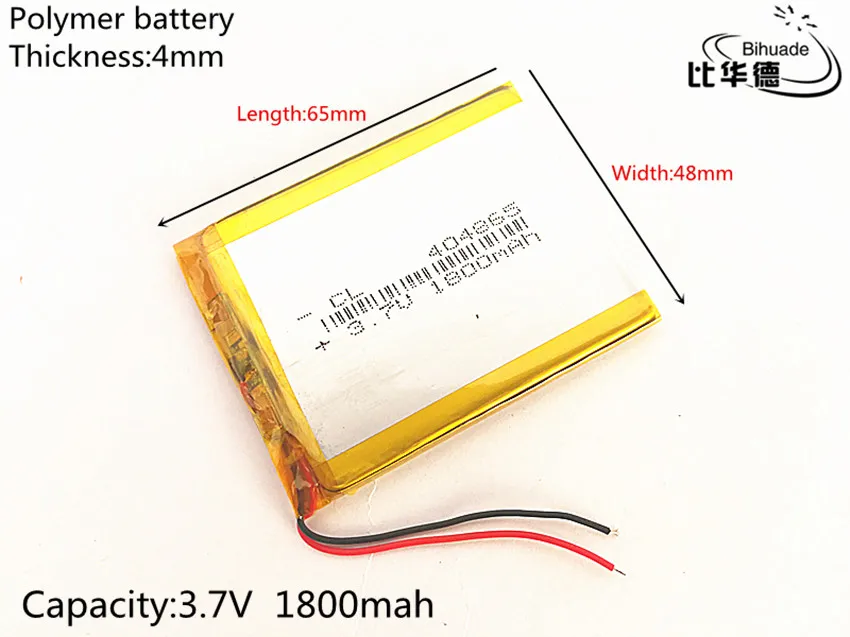 10 шт./лот 3,7 в 1800 мАч 404865 литий-полимерный литий-ионный аккумулятор для Mp3 MP4 MP5 gps psp mobile bluetooth