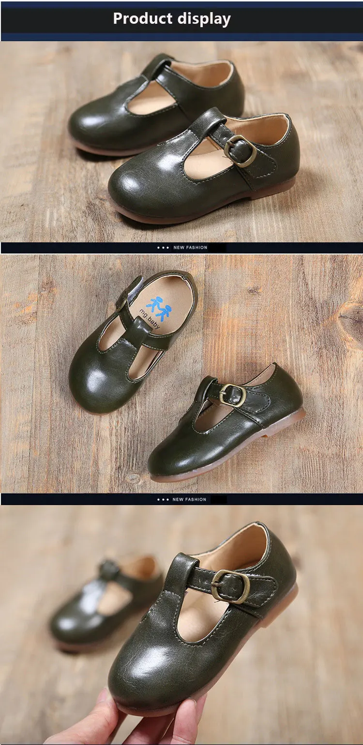 Kalupao Children Shoe British Style Toddler Boy Leather Shoes Kids Cow Muscle Soft Sole Leather Single Shoes Baby Girls Footwear (8)