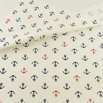 

Teramila Cotton Fabric 100% Cotton Tissue White Sea Anchor Designs High Quality Quilting Patchwork Sewing Crafts Clothing