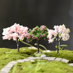 1 шт. сад Kawaii Мини Сакура миниатюры моделирование ёлки пластик садовые фигурки микропейзаж установка Willow