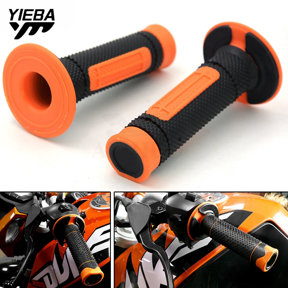 

MOTERCROSS 7/8" Motorcycle Hand Grips Handle Rubber Bar Gel Grip Orange Modified Accessory For KTM Duke 125 200 390 690 990
