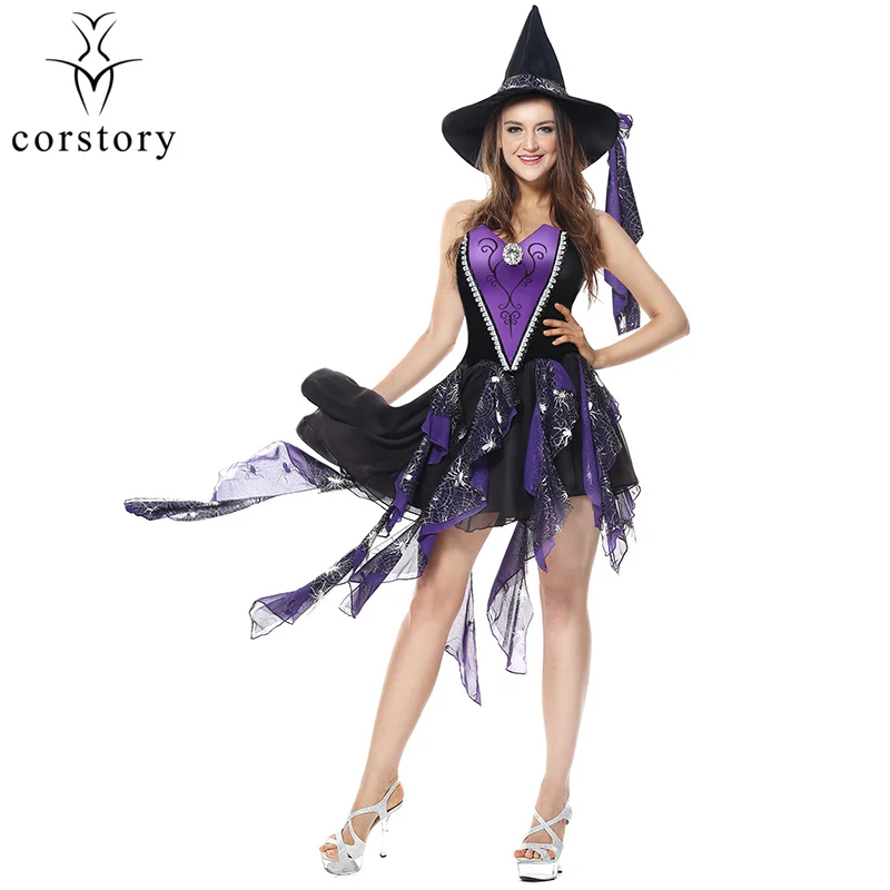 purple and black witch costume