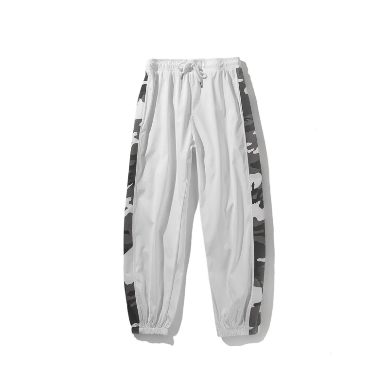 Fashion Casual Men's Cropped Trousers Spring And Autumn New S-2XL Loose Beam Pants Black And White Personality Youth Popular