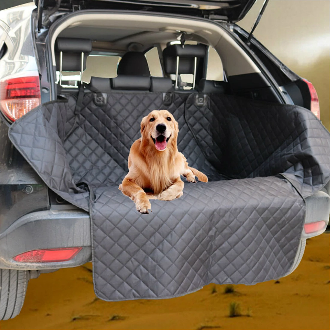 2018 New Extend Width Quilted Dog Cargo Seat Cover for SUV Trunk