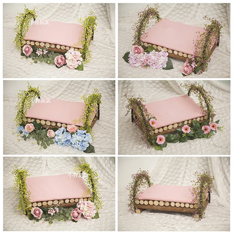 Studio Photography Props Vintage Wood Flower Bed Newborn Photography Props for Girl for Photo Shoot Props Fotografia Infantil