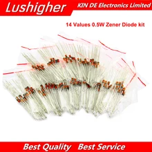 14 ценности* 10 шт. = 140 шт. 0,5 Вт регулятор 3,3 v-30 v 1/2 W зенеровский диод компонент смешанный набор