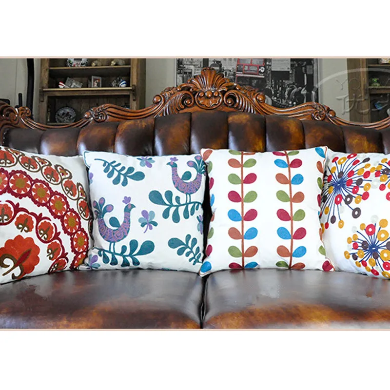 Buy Custom made Hand embroidered Decorative Pillow Covers comfortable Sofa