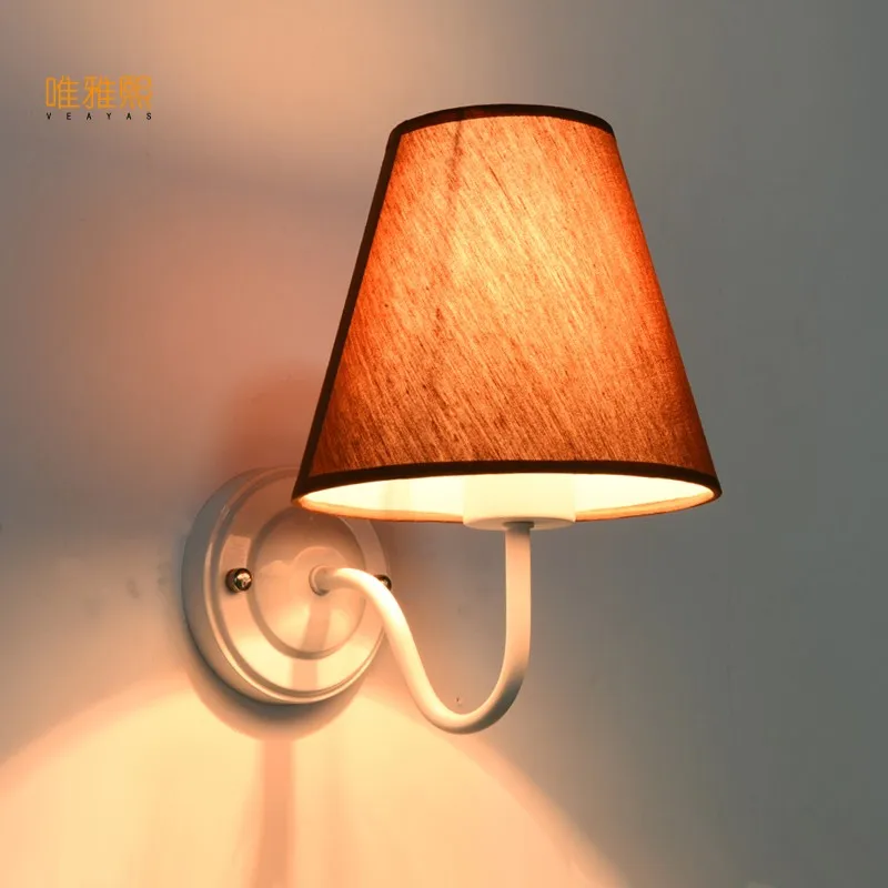  Modern LED Cloth Wall Lamp Wall sconce Light Hallway Bedroom Bedside Light flaxen/black/white - 32803886506