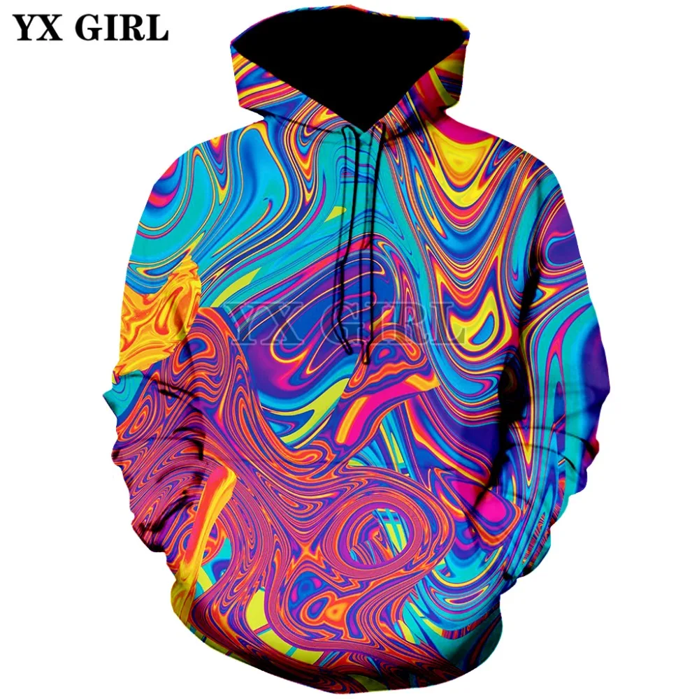 2018 Graffiti Hoodie Men women 3d Printing Color graffiti Hooded ...