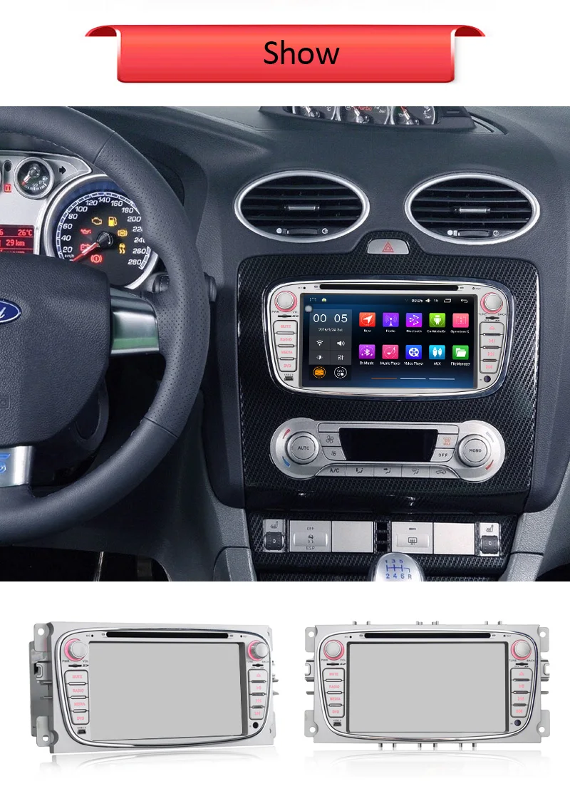 Excellent 7 Inch HD Android 8.1 Car Stereo Radio GPS Navigation Audio for Ford Focus / Mondeo / S-max / C-max / Galaxy With Canubus 3