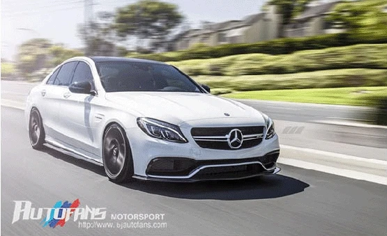 PSM-Стиль передняя губа для Mercedes Benz C63 2/4 двери AMG углеродного волокна передний бампер спойлер тела Наборы W205 AMG C63 аксессуары