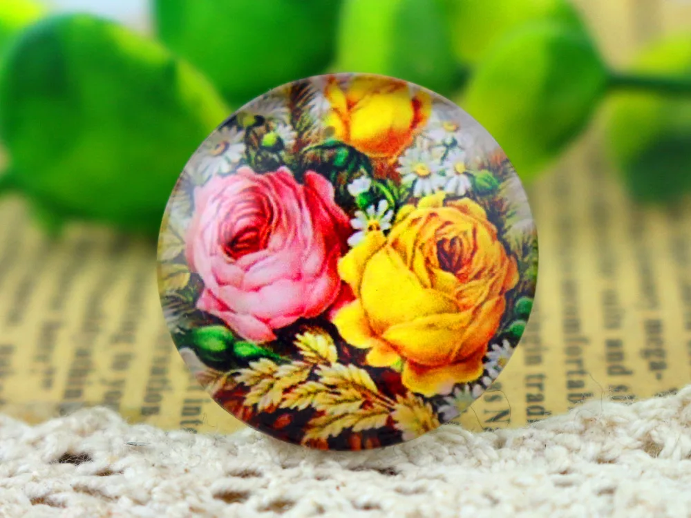 Новая мода 5 шт./лот 25 мм ручной работы фото стеклянные кабошоны F4-11