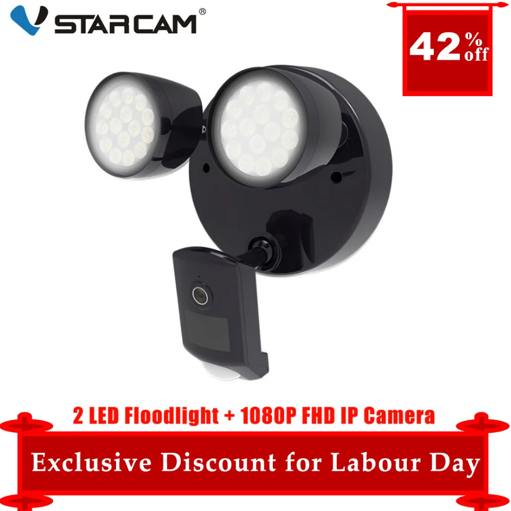 

Vstarcam 1080P Outdoor Floodlight IP Camera Wifi Floodlight Camera 2 LED Floodlight Intercom Outdoor CCTV Security Camera