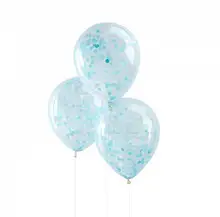 

6Pcs Sky Blue Confetti Balloon Round 12inch Latex Summer Party Birthday Wedding Balloons Decorations Toys Party Supplies DIY Boy