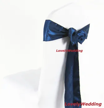 

100pcs Factory Direct Sale High Quality NAVY BLUE Satin Chair Sash For Weddings Events &Party Decoration