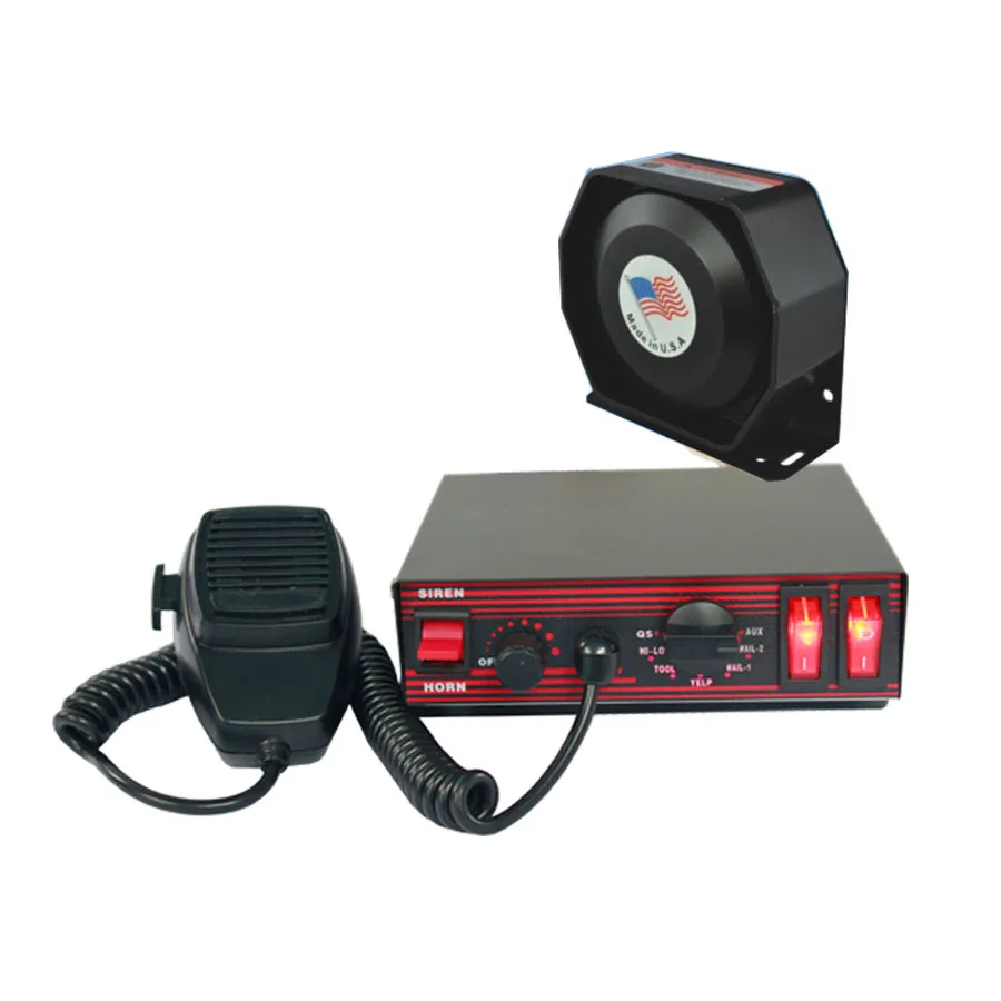 200W Siren 12V 8 Tones CJB200E Amplifier Police Siren Flat