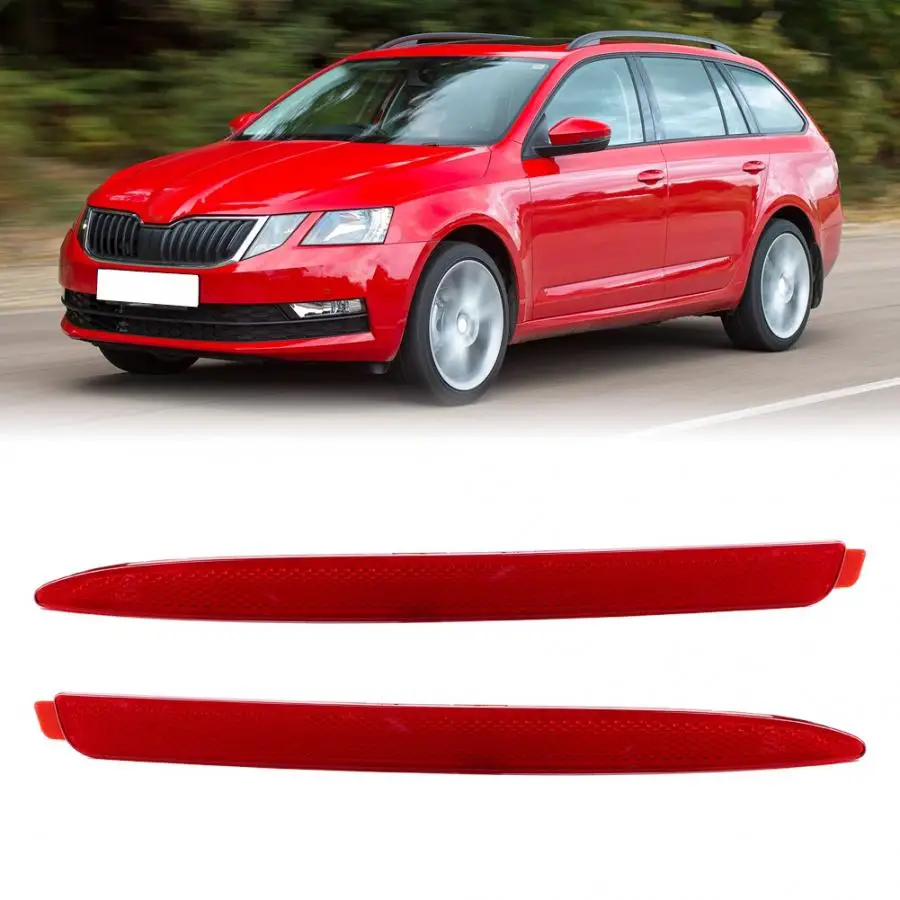 Светоотражающие полосы 1 пара ABS левый и правый задний бампер отражатель для Skoda Octavia 10-14 стайлинга автомобилей