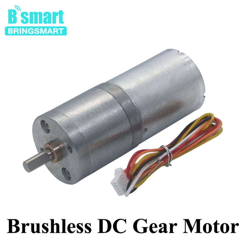 

Bringsmart JGA25-2430 DC Brushless Motor 12~24V Gear Electric Motor 14~1550rpm with Brake Speed Control BLDC Motor Low Noise