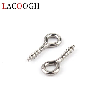 

50pcs 10x4mm Silver Tone 316L Stainless Steel Screw Eye Bail Pins Top Drilled Pendant Clasps Jewelry Findings Accessories F2268