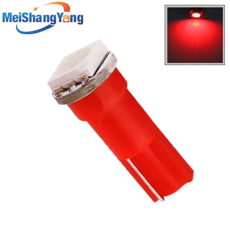

T5 1 SMD 5050 RED Dashboard Wedge 1 LED Car Light Bulb Lamp Car 1 LED Interior Lamp parking Car Light Source 12V
