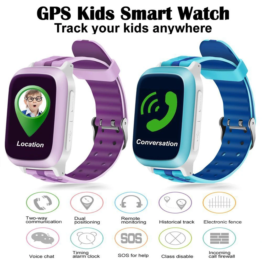 Новое поступление DS18 Смарт часы Дети Детские gps Wi Fi трекер sos вызов SMS Поддержка SIM