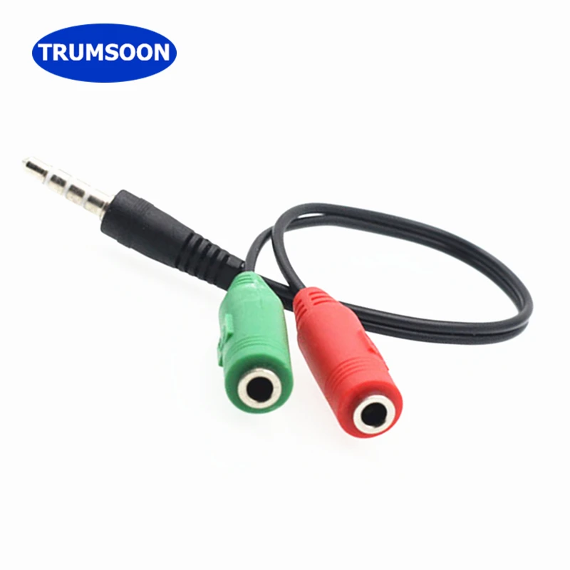 Trumsoon 10pcs Y Splitter 3.5mm Jack Male to 2 Female Ports with Mic Extension Audio Cable AUX Cord for Speaker Phone Earphone Trumsoon 10pcs Y Splitter 3.5mm Jack Male to 2 Female Ports with Mic Extension Audio Cable AUX Cord for Speaker Phone Earphone