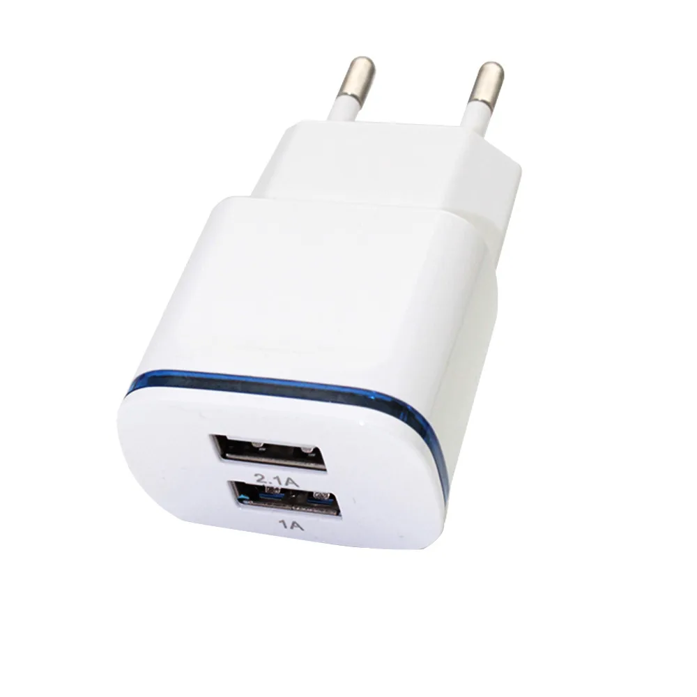 

2 USB Ports Charger for iPhone for Samung Light LED EU Plug 5V 4A Wall Adapter Mobile Universal Charging Phone #S