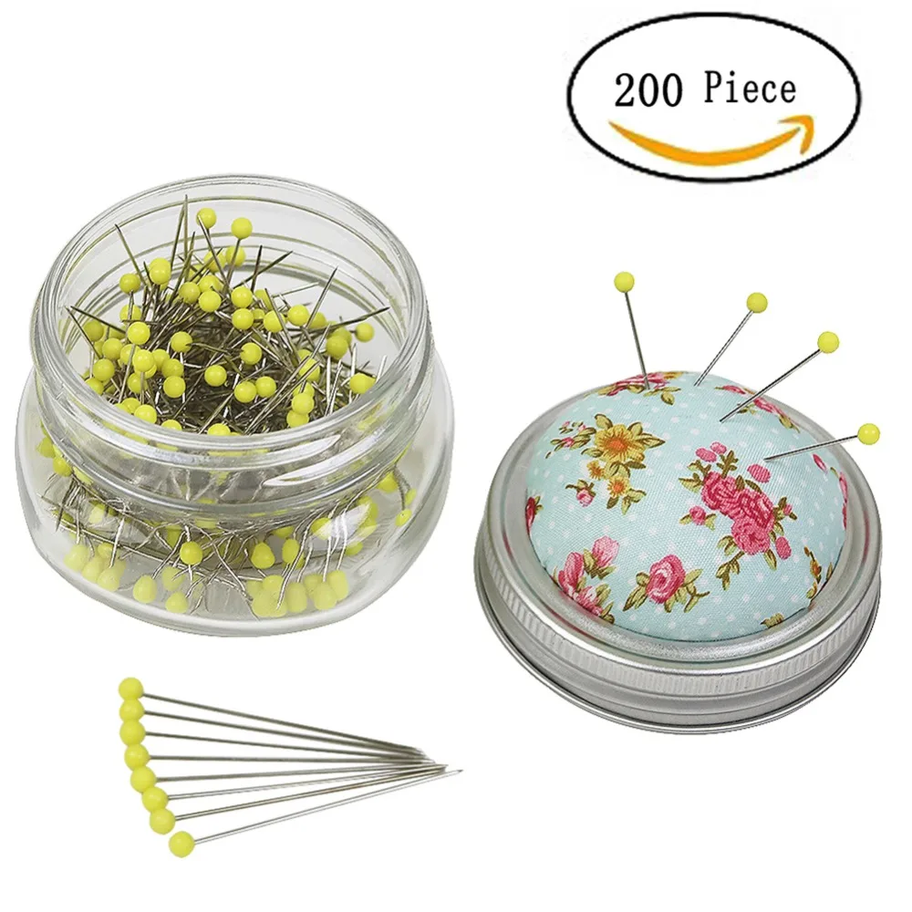 

D&D 200pcs Round Pearl Straight Head Pins Localization Needle Weddings Corsage Dressmaking Sewing Pins With Storage Box