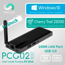 Безвентиляторный Windows 10 Мини-ПК Палка Звезда Облако PCG02 Плюс 2 ГБ 32 ГБ Intel Cherry Trail Atom Z8300 HDMI USB 3.0 СЕТЕВОЙ АДАПТЕР WiFi Bluetooth
