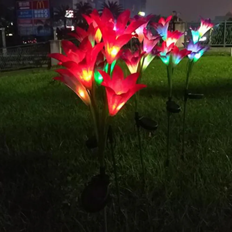 Solar de Energia Lírio para Jardim Lâmpada ao ar Cerca à Prova 4led ao ar Livre Lâmpada Solar Luzes Decoração Jardim Dlight Água Luz 8 Lâmpadas solares