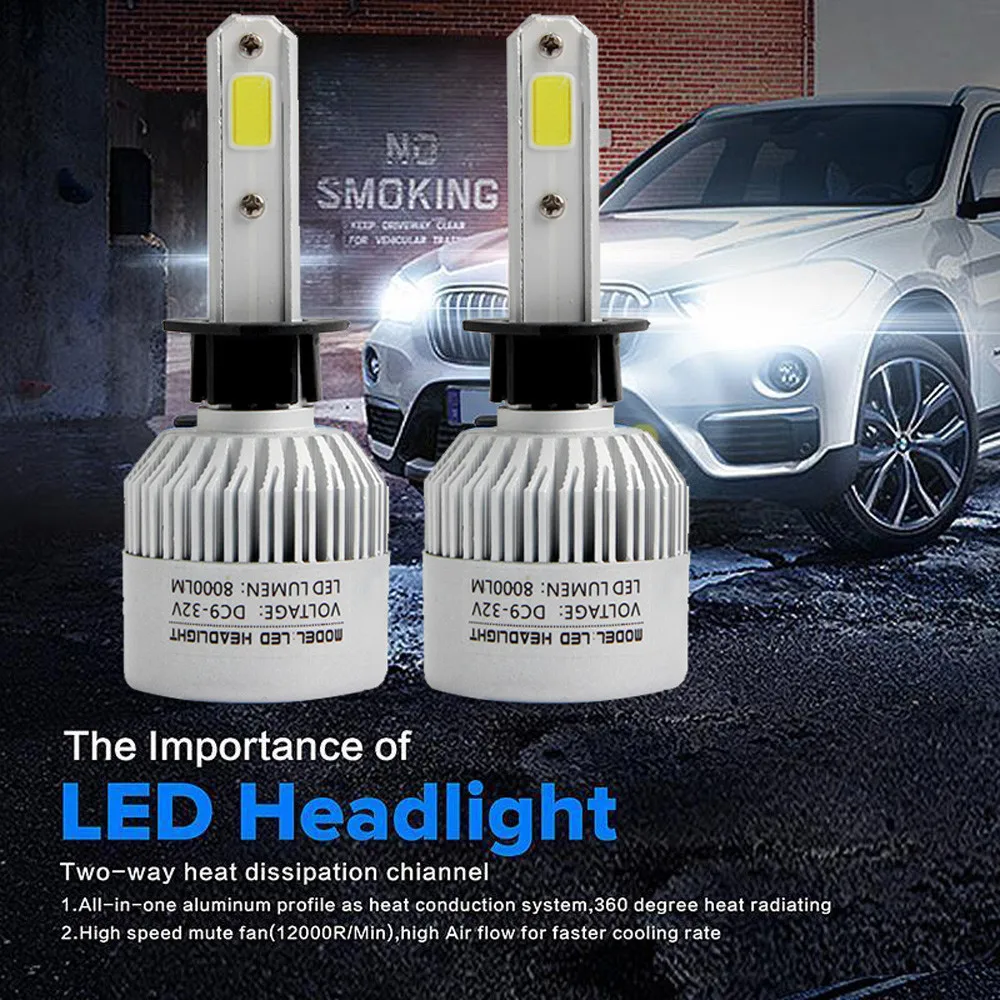 H1 110W 16000LM LED Headlight Conversion Kit Car Beam Bulb Driving Lamp 6000K (12)