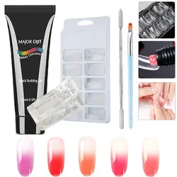 Высокое качество поли гель Nail Art Kit ногтей гель продлевающий половой акт накладные ногти файл кисти Клип Комплект